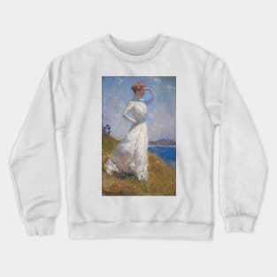 Sunlight Oil Painting by Frank Benson Crewneck Sweatshirt